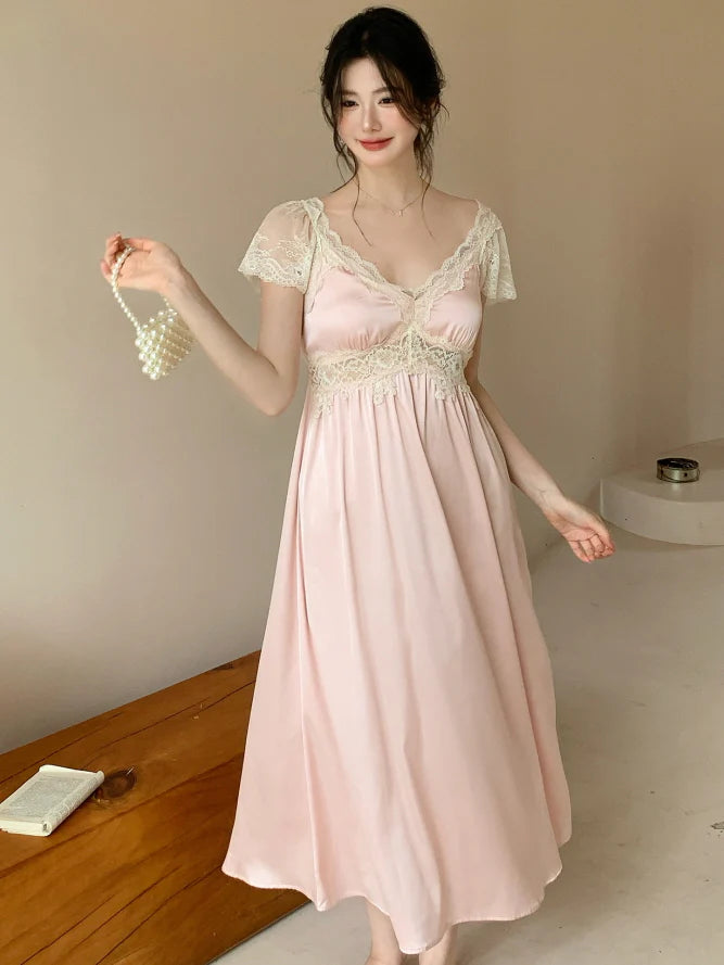 Vintage Light Pink Lace Nightgown
