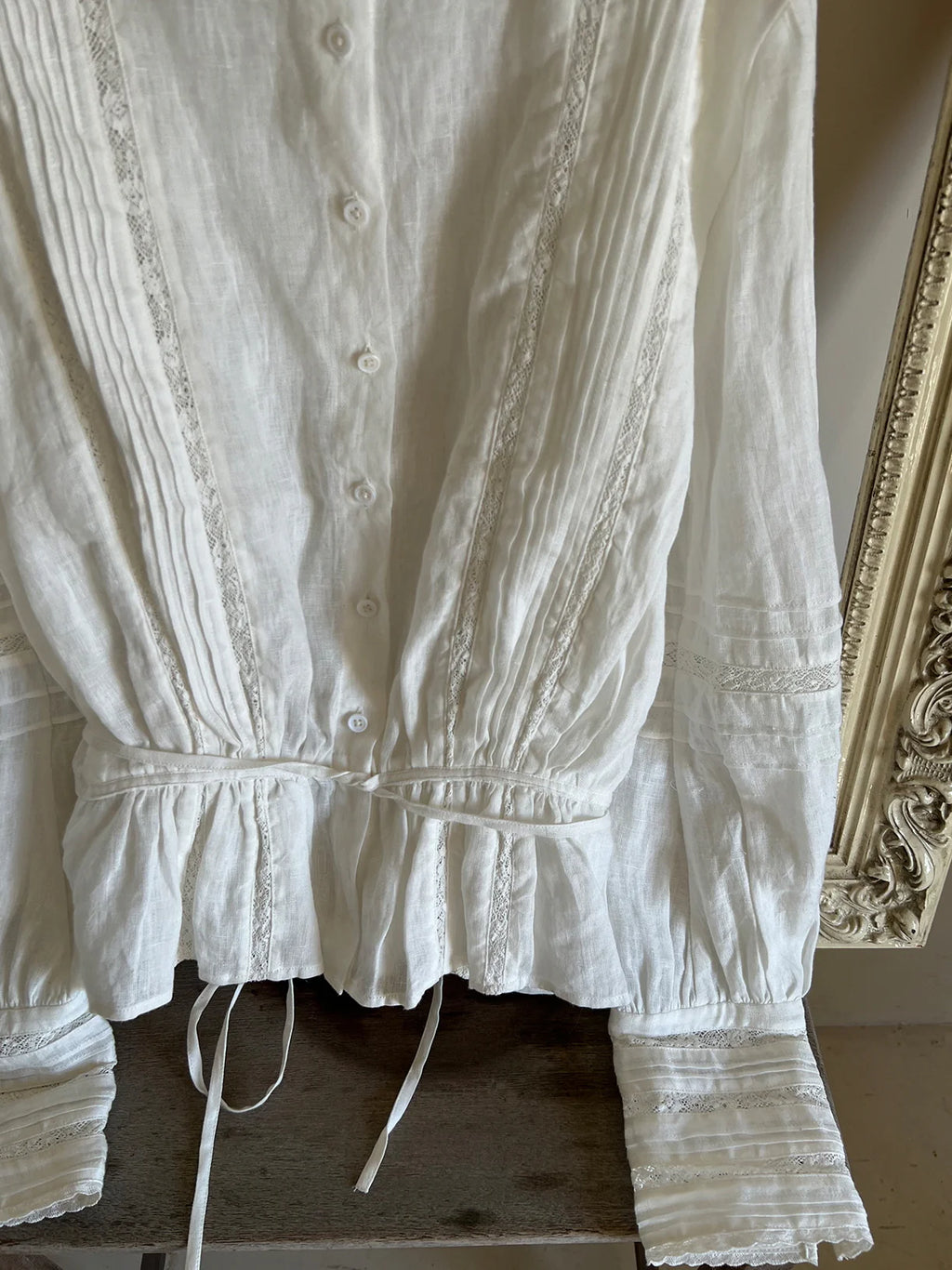 Vintage Linen Lace Blouse