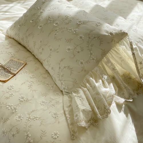 Floral Embroidery Haven Bedding Set