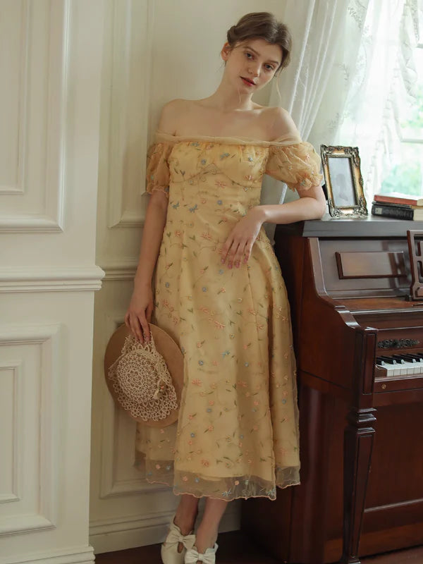 Blooming Lace Off-Shoulder Dress