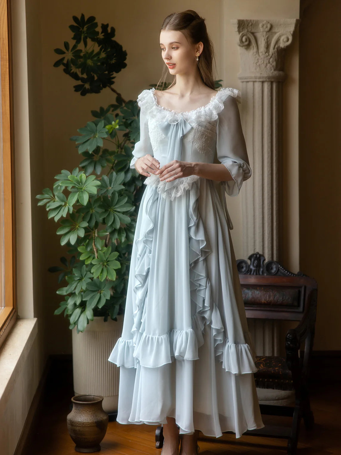 Fairytale Light Blue Princess Ruffle Dress