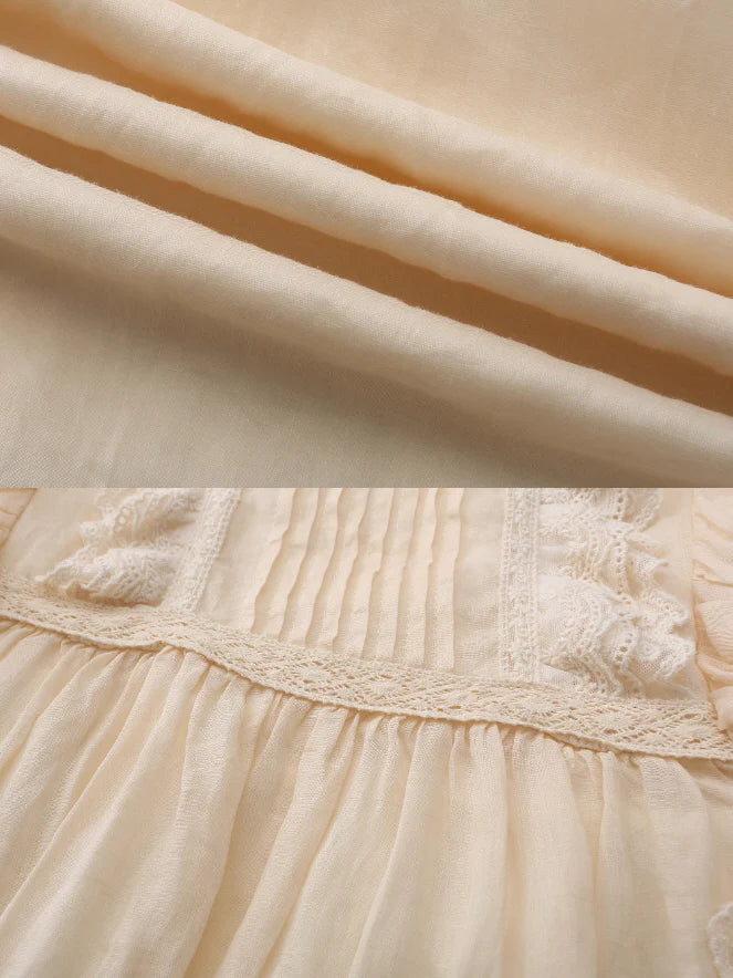 Forest Bloom Ramie Embroidered Dress