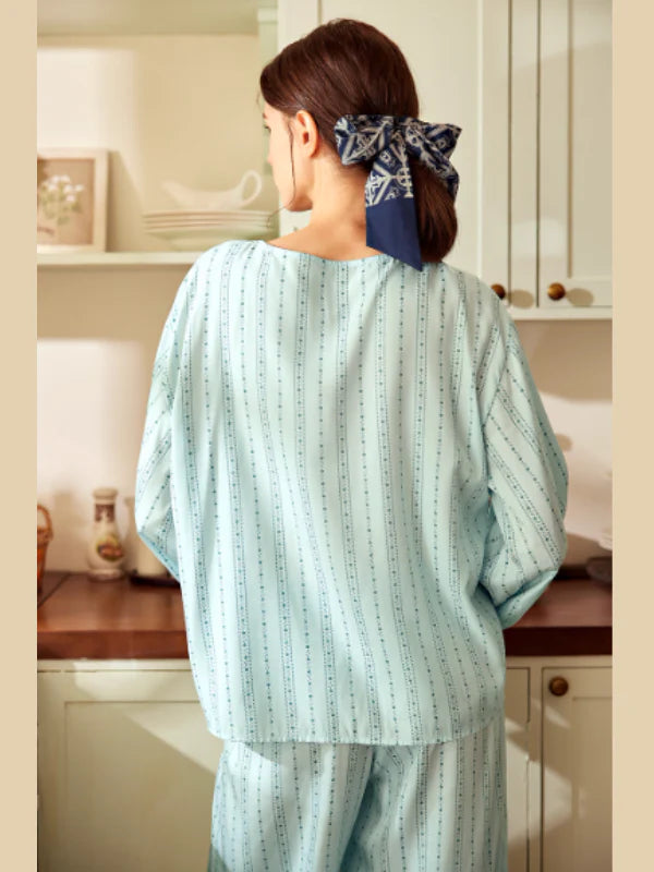 Sky Blue Tie-Front Loungewear Set