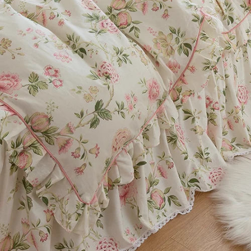 Pink Floral Pattern Forest Princess Bedding Set
