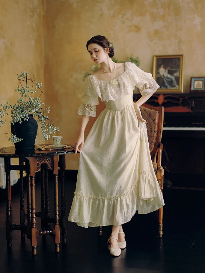 Storybook Lace Capelet Dress