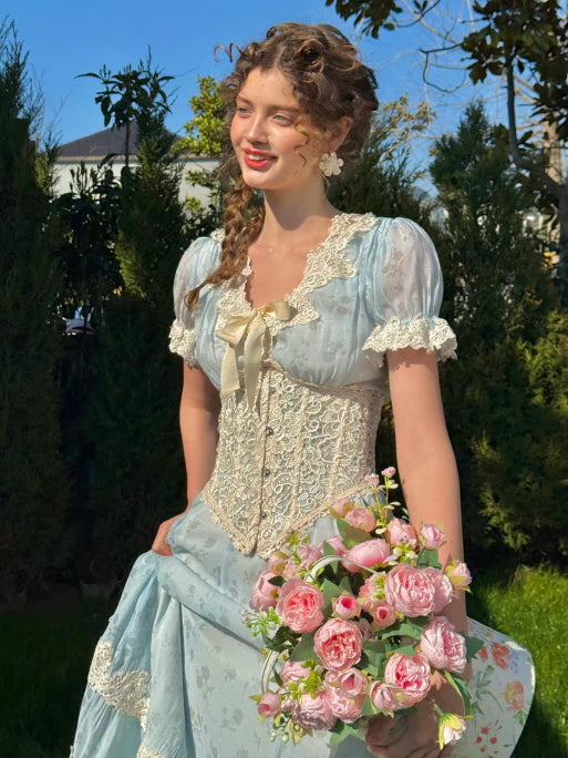 Romantic Blue Garden Bloom Dress