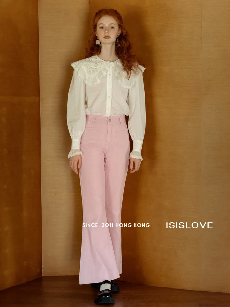 Romantic Ruffled Lace Collar Blouse