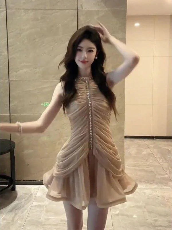 Glitter Blossom Embellished Mini Dress