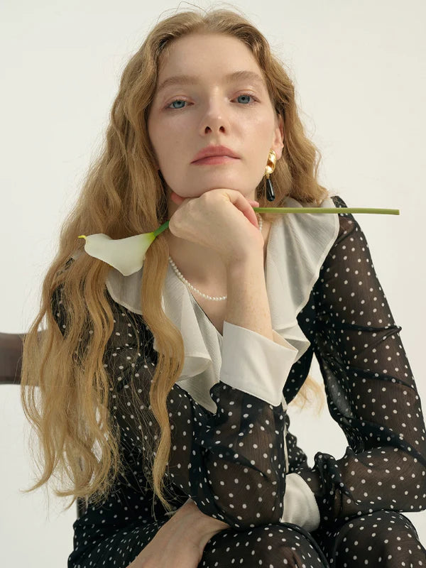 Stellar Romance French Polka Dress