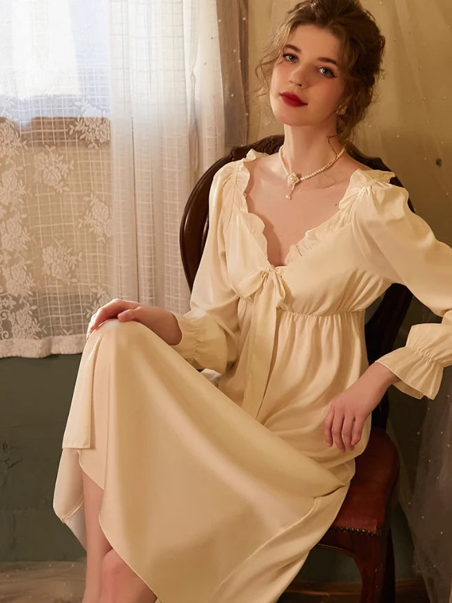 Romantic Cozy Long Sleeve Nightgown