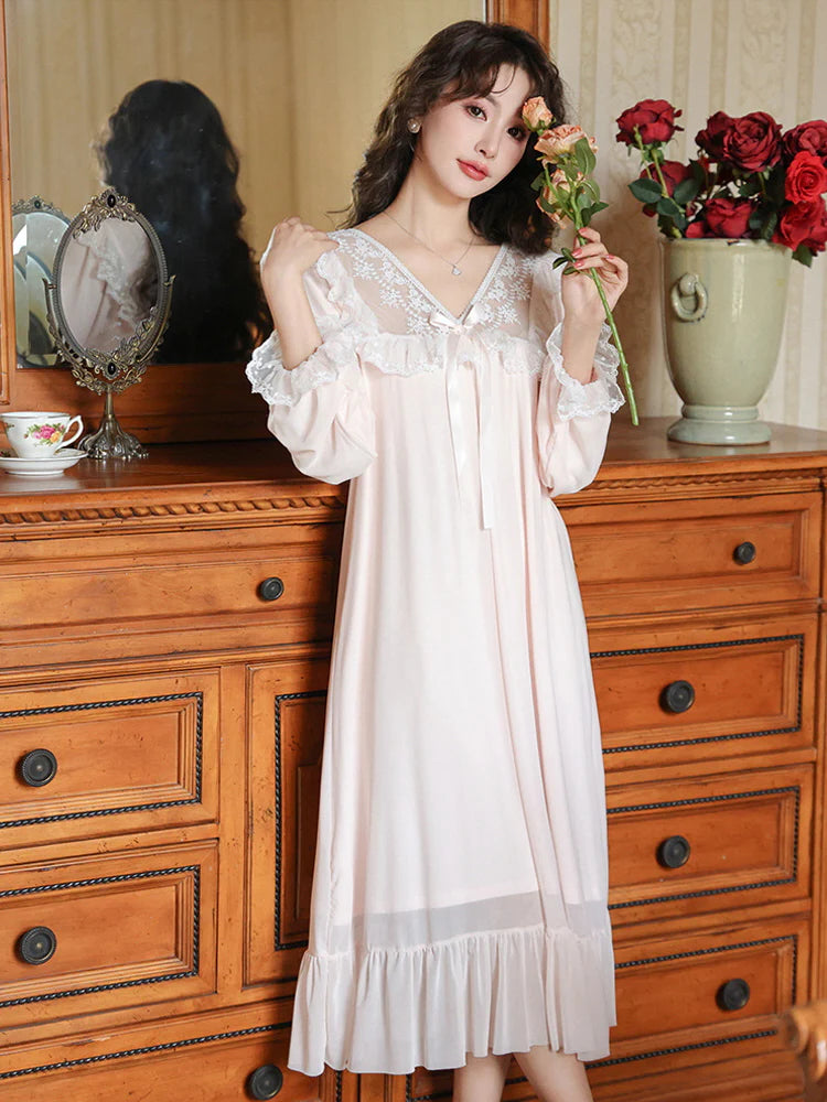 Moonlit Vintage Lace Nightgown