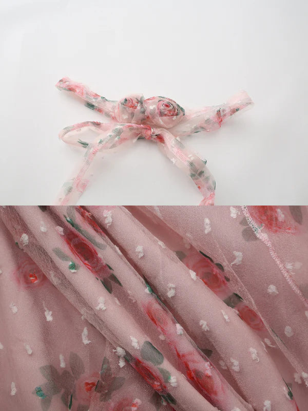 Blushing Rose Ruffle Chiffon Dress