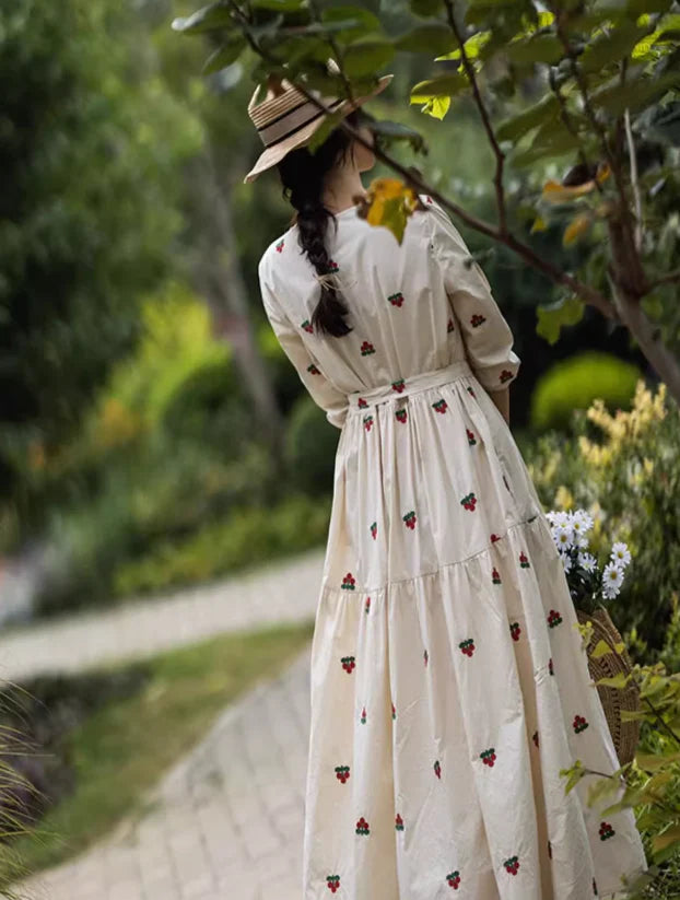 Springtime Serenade Embroidered Dress