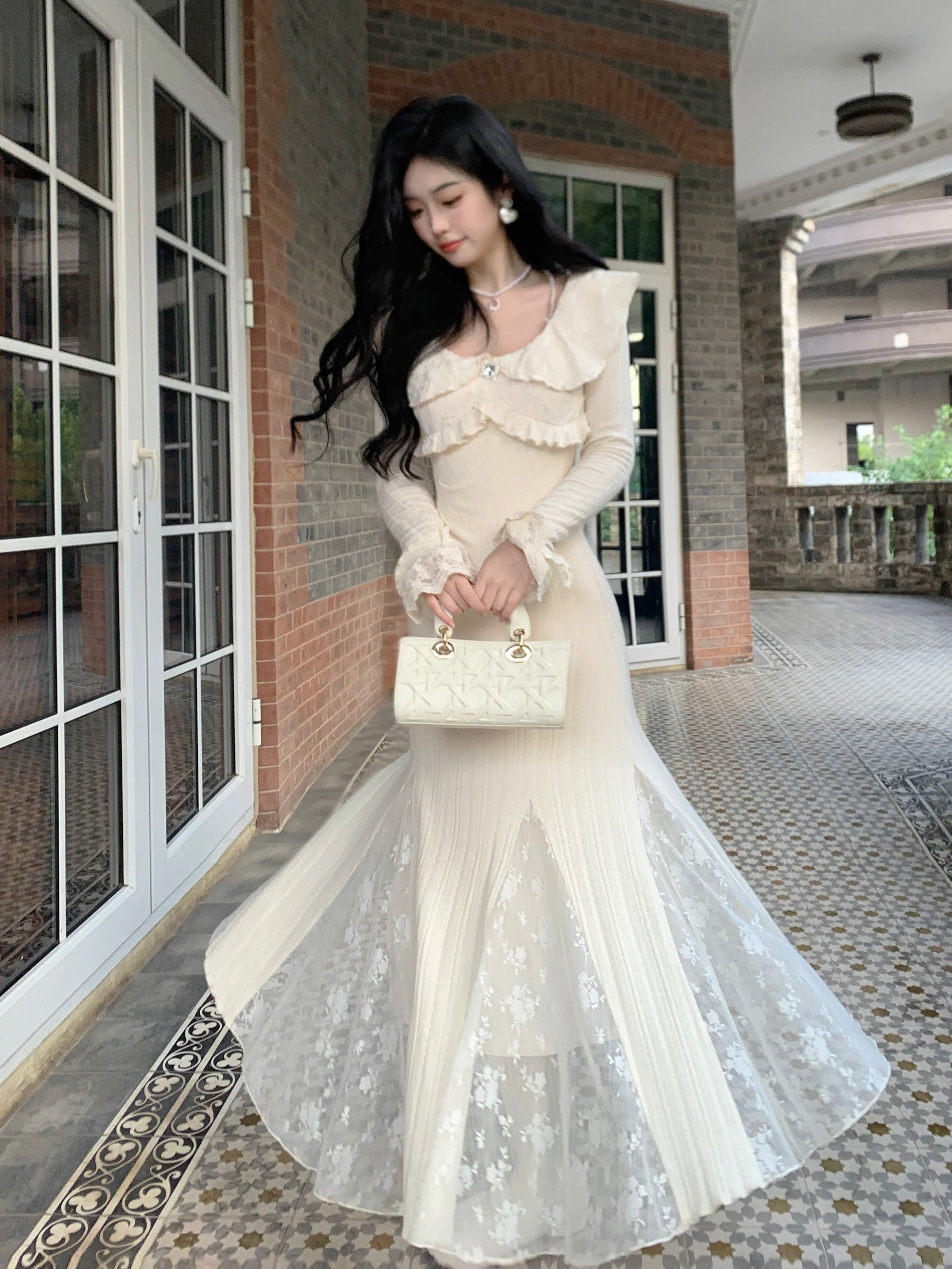 Princess Ruffle Lace Elegance Gown