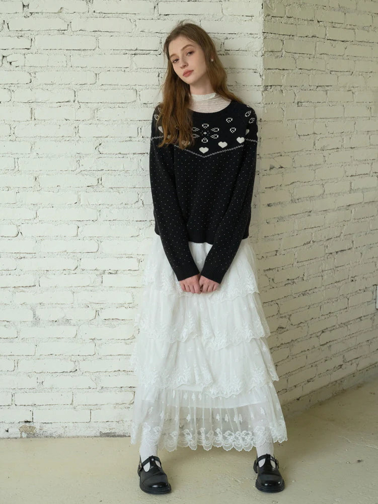 Enchanted Lace Tiered Maxi Skirt