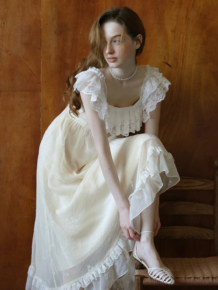 Enchanted Ruffles Light Yellow Fairy Dress