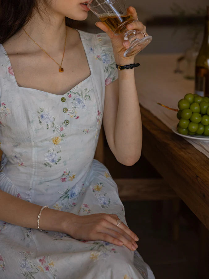 Whispering Blossoms Cotton Dress