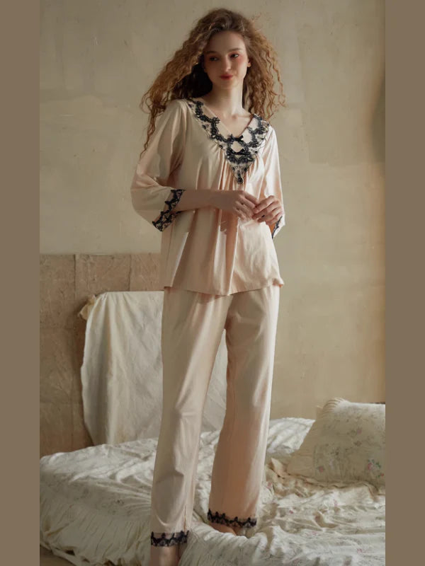 Enchanted Lace-Trim Pajama Set