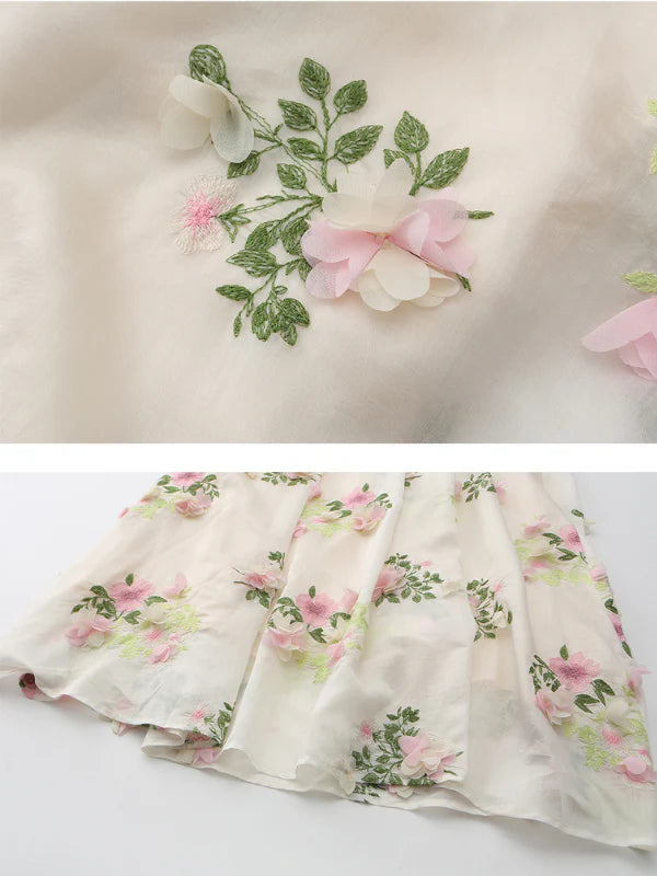 Blossom Whisper Embroidered Fairy Dress