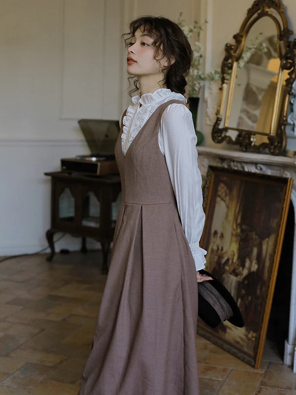 Vintage Ruffle Accent Blouse