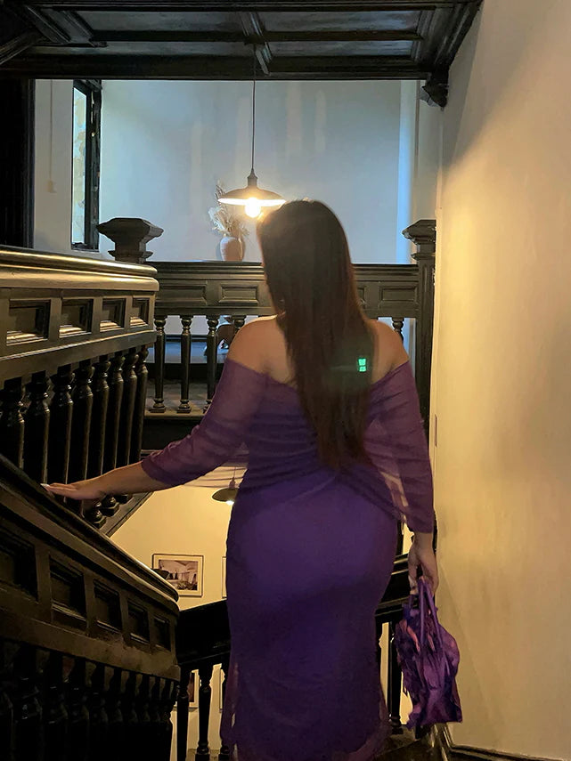 Fairy Veil Draped Mesh Dress