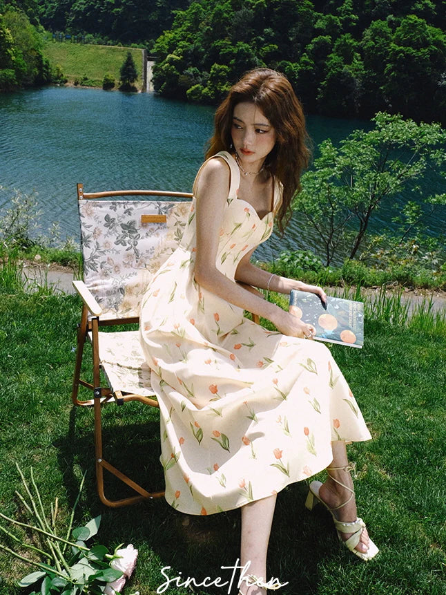 Ethereal Tulip Blossom Corset Dress