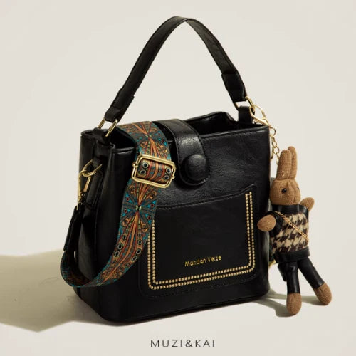 Retro Strap Crossbody Bucket Bag