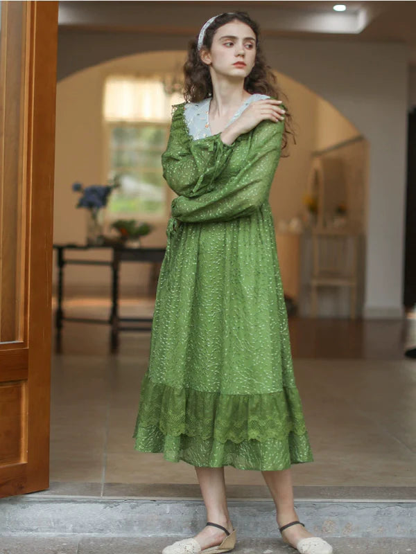 Green Serenity Frills Dress