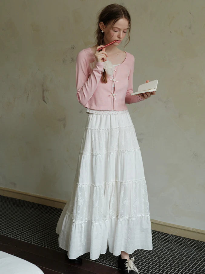 Dreamy Lace Tiered Maxi Skirt