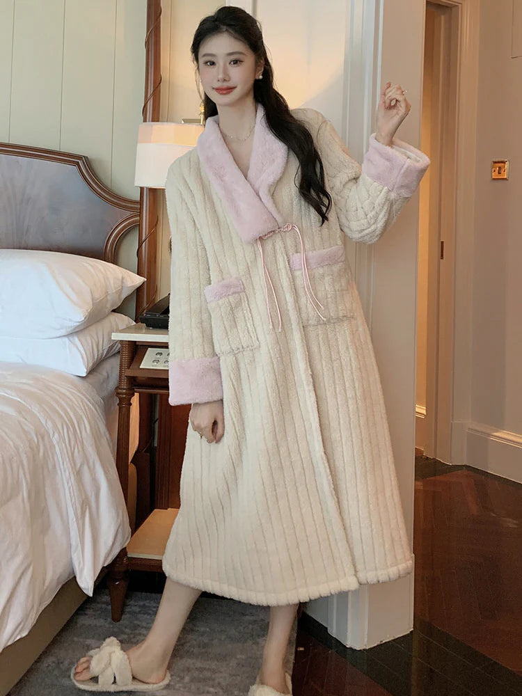 Plush Velvet Winter Shawl Robe
