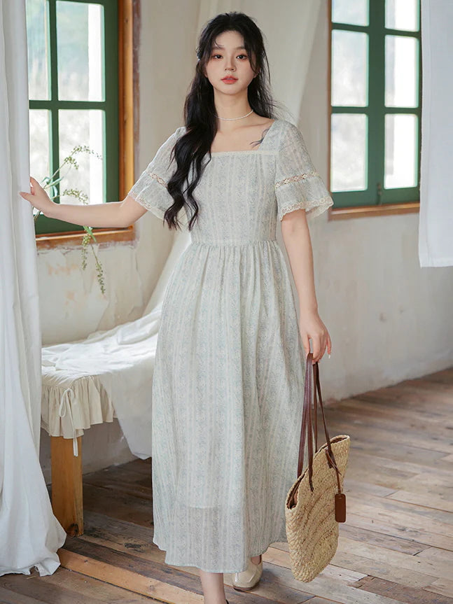 Emily's Sky Blue Floral Print Dress