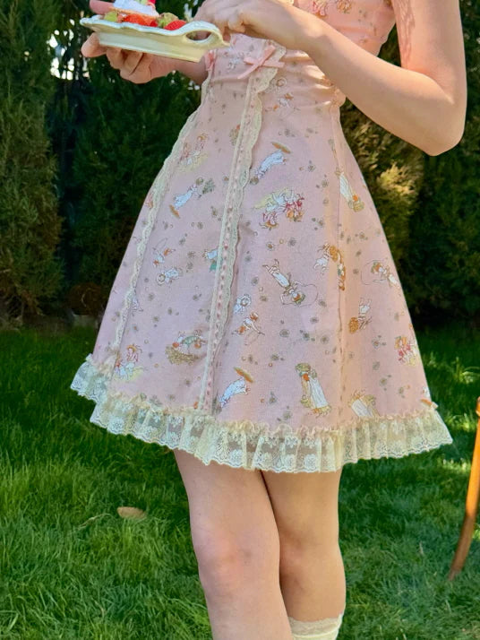 Whimsical Oil Painting Cottage Dress