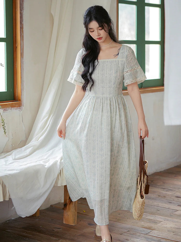 Emily's Sky Blue Floral Print Dress