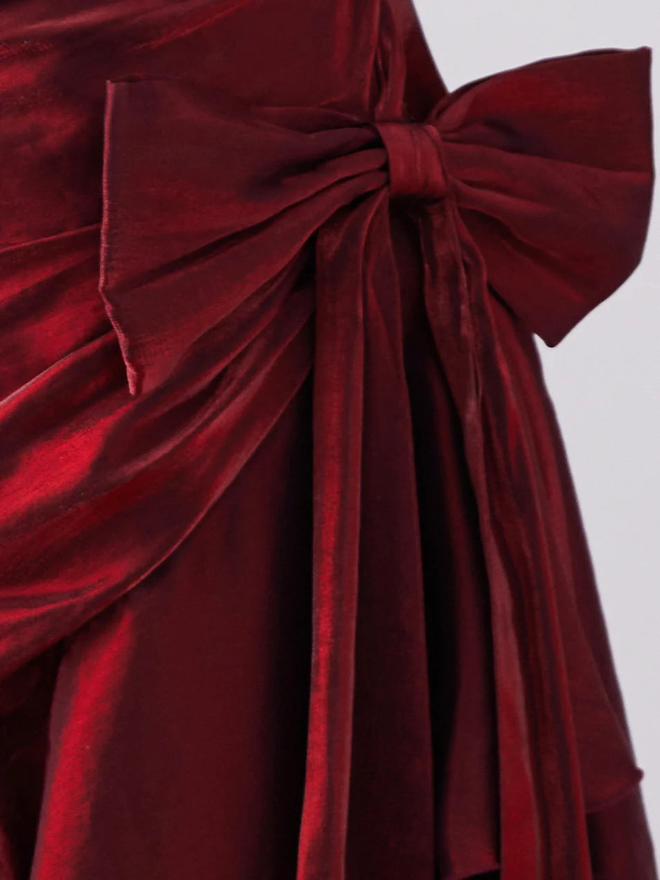 Crimson Elegance Mermaid Bow Dress