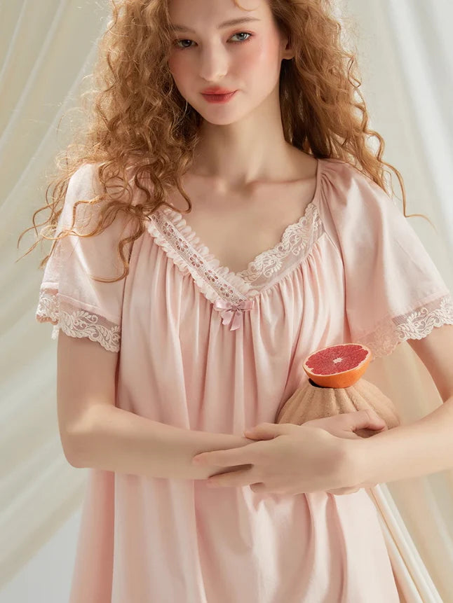 Soft Lace-Trimmed Pajama Set