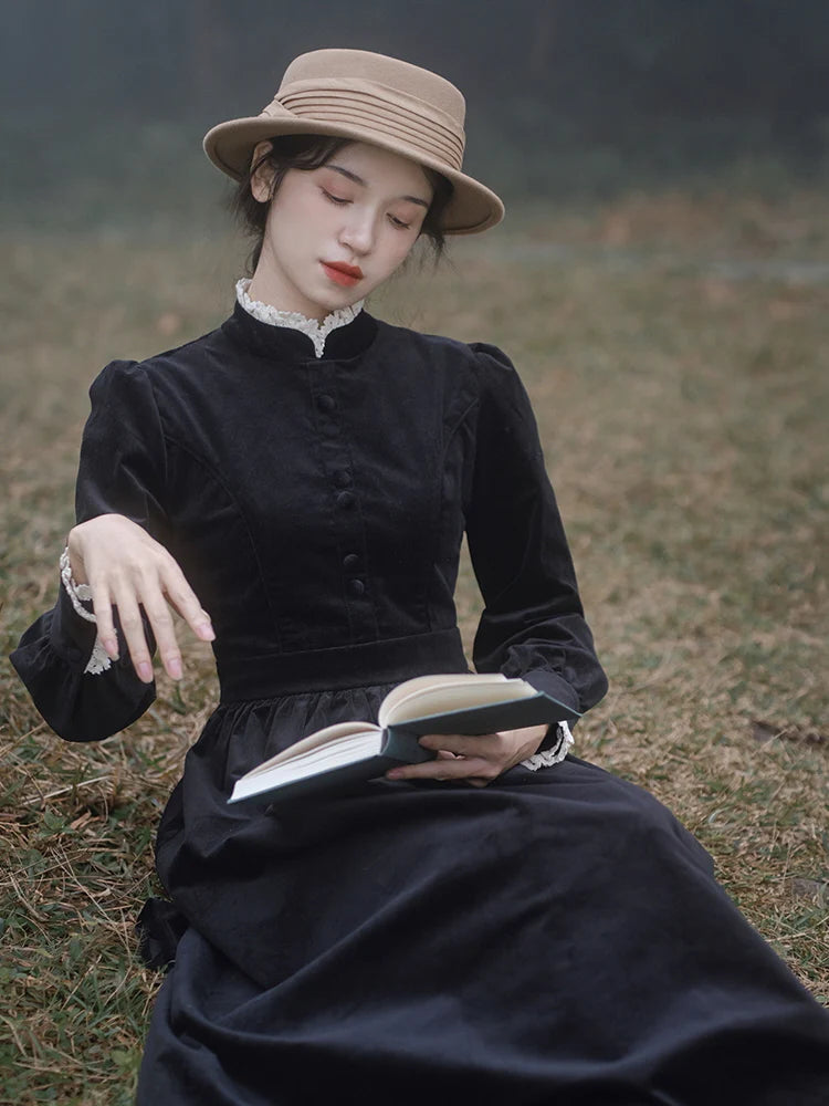 Enchanted Velvet Corduroy Victorian Dress