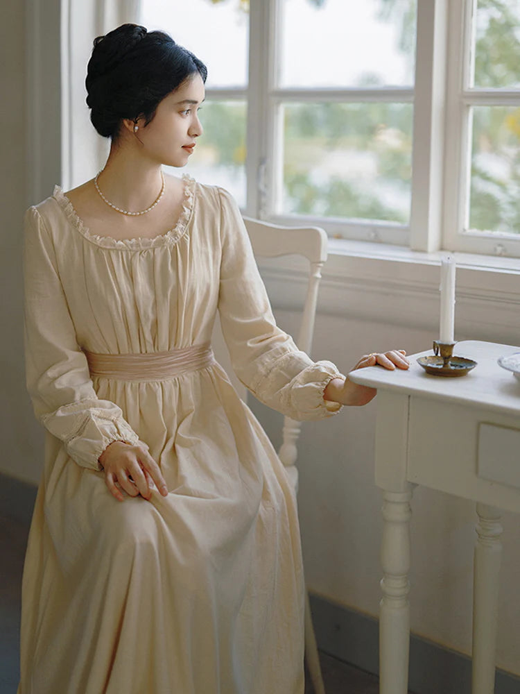 Golden Hour Vintage Gathered Dress