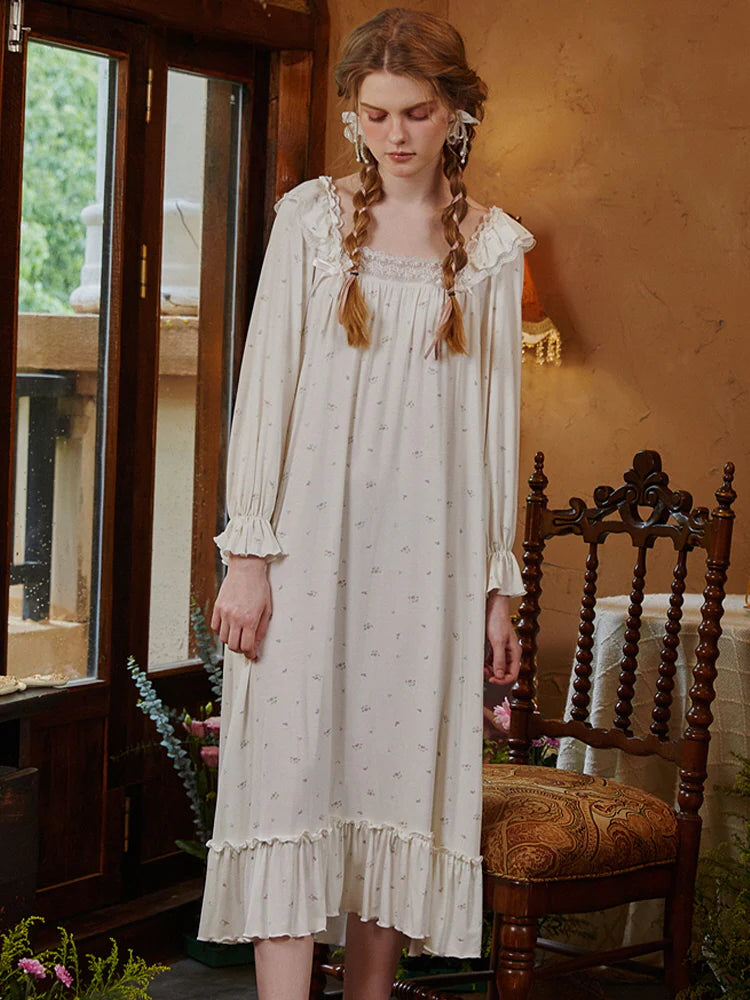 Seraphina Floral Ruffled Nightgown