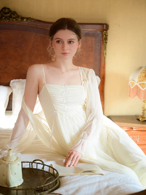 Whispering Yellow Ribbon Nightgown Set