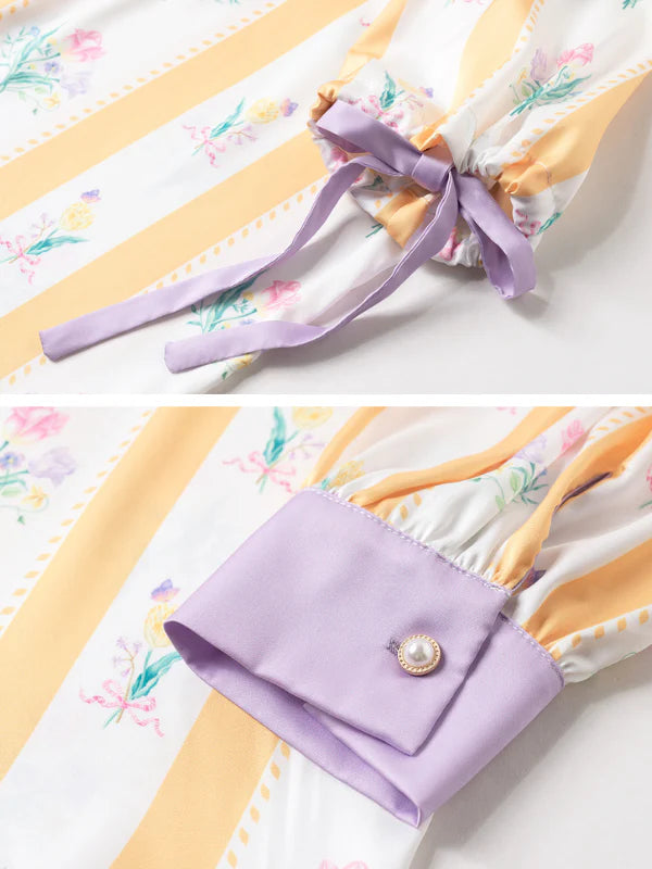 Sunlit Blossom Silk Pajamas