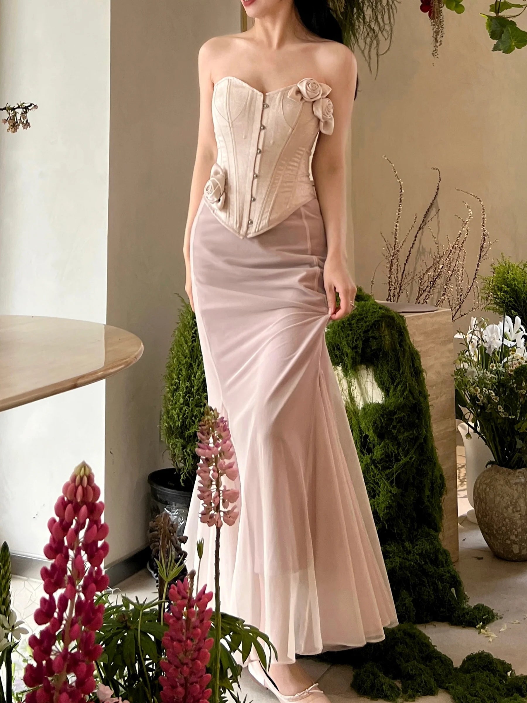 Ethereal Slim-Fit Mermaid Skirt