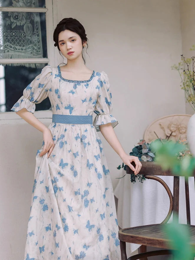 Blue Butterfly Garden Dress