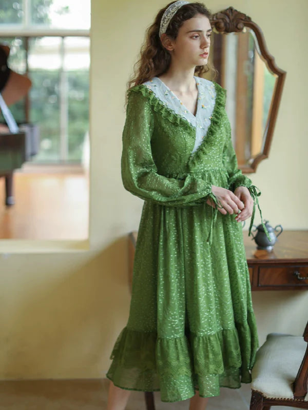 Green Serenity Frills Dress