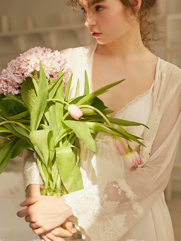 Serene Lace Elegance Nightgown