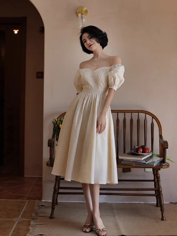 Vintage Elegance Midi Dress