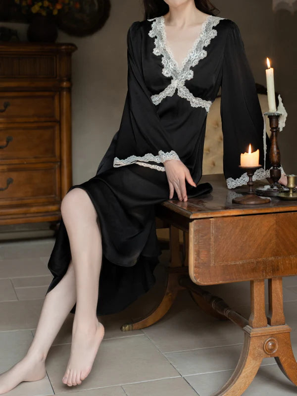 Midnight Poem Noir Lace Nightgown