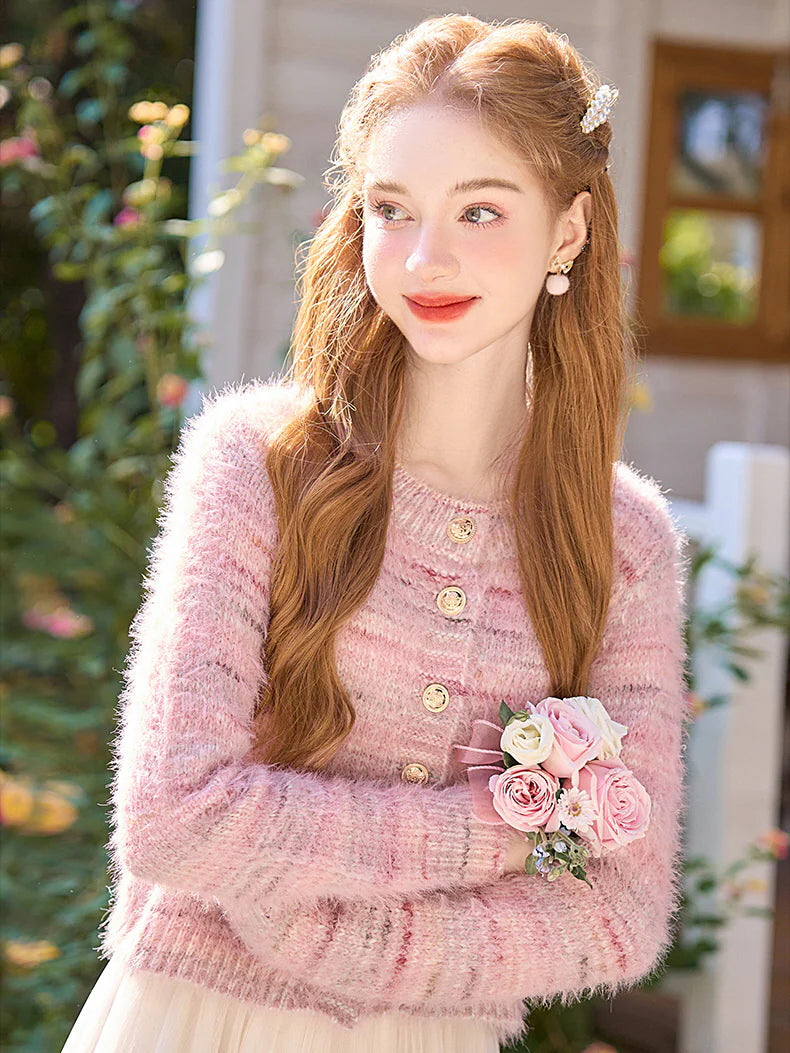 Cozy Dreamy Pink Knit Cardigan