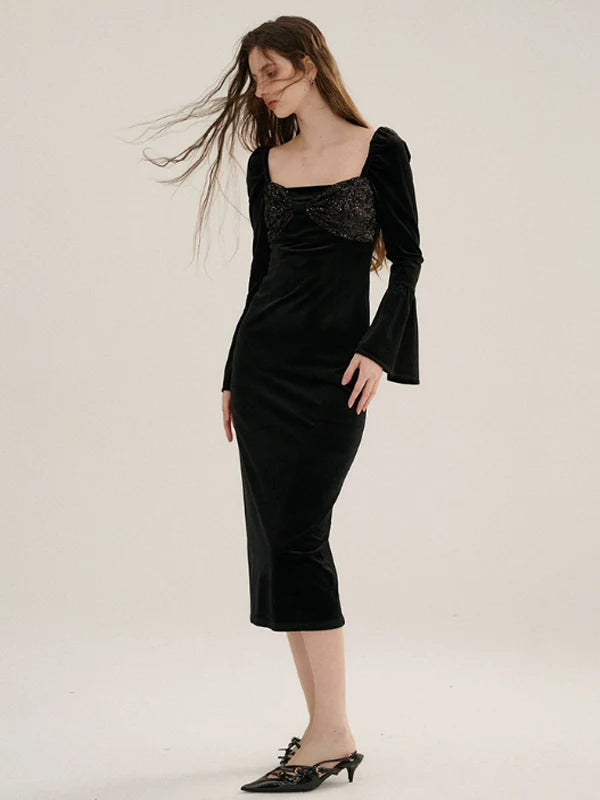 Starry Velvet Elegance Dress