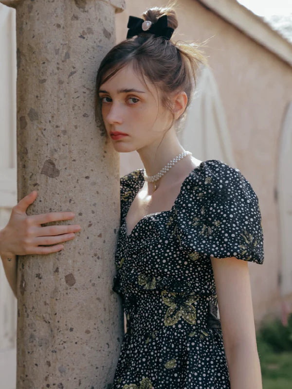 Golden Twilight Symphony Dress