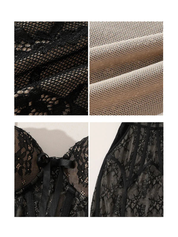 lacemadeMidnight Lace Illusion Dress